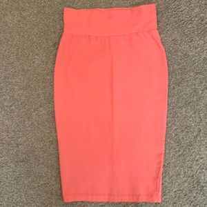Coral pencil skirt